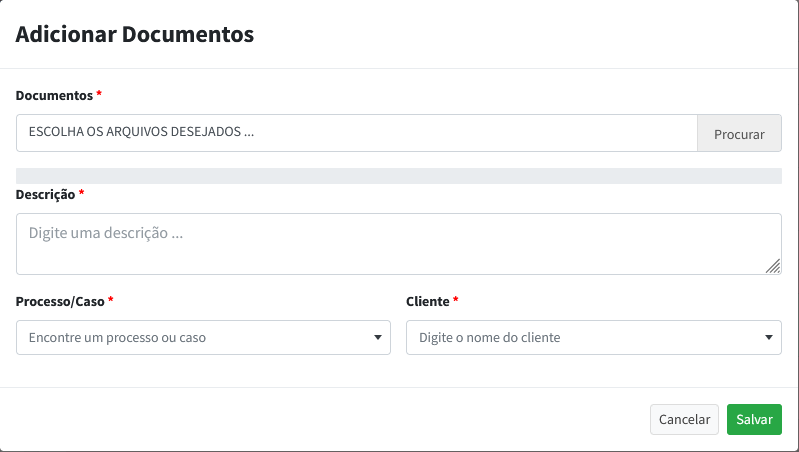 Print de anexar documentos do OfficeJuris